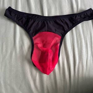 Men sexy underwear, thong, red and black